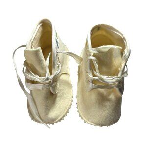 Vtg Felted Wool Baby Booties Hand-Stitched Animal Design nostalgic doll